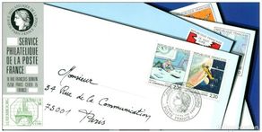 Sellos: 045 Mapa oficial Exposición Luxemburgo FDC 1988 Francia Comunicación BD
